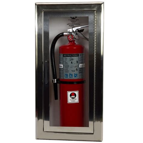 stainless steel fire extinguisher cabinet flush|fully recessed fire extinguisher cabinet.